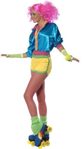 Smiffys womens Skater Girl Adult Sized Costume, Neon, M - US Size 10-12