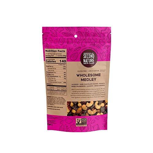 Second Nature Wholesome Medley Trail Mix - Healthy Nuts Snack Blend, Gluten Free - 14 oz Resealable Pouch (Pack of 6)