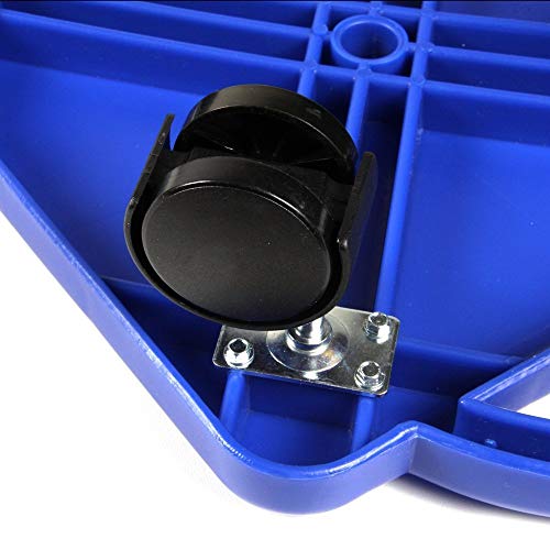 hand2mind Blue Indoor Scooter Board with Safety Handles for Kids Ages 6-12, Plastic Floor Scooter Board with Rollers, Physical Education for Home, Homeschool Supplies (Pack of 1)