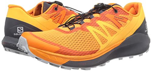 Salomon Sense Ride 4 Trail Running Shoes for Men, Vibrant Orange/Ebony/Quarry, 10