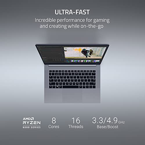 Razer Blade 14 Gaming Laptop: AMD Ryzen 9 6900HX - NVIDIA GeForce RTX 3070 Ti - 14' QHD 165Hz - 16GB DDR5 RAM - 1TB PCIe SSD - Windows 11 - Ultra-Thin - CNC Aluminum - Chroma RGB - Mercury