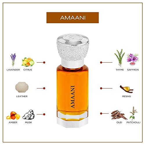 Swiss Arabian Amaani - Luxury Products From Dubai - Long Lasting And Addictive Personal Perfume Oil Fragrance - A Seductive, Signature Aroma - The Luxurious Scent Of Arabia - 0.4 Oz