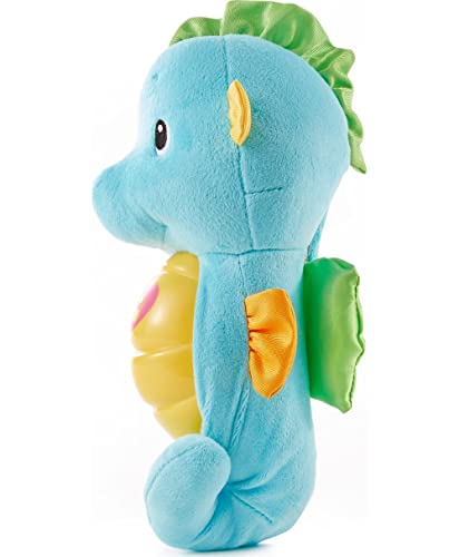 Fisher-Price Musical Baby Toy, Soothe and Glow Seahorse, Plush Sound Machine With Lights and Volume Control For Newborns, Blue