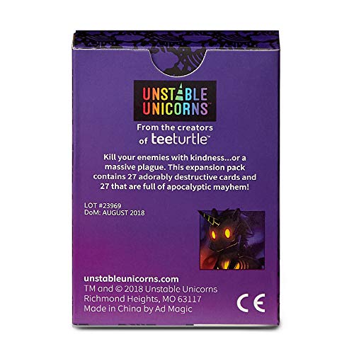 Unstable Unicorns Rainbow Apocalypse Expansion Pack - Designed to be Added to Your Card Game, Black