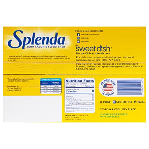 SPLENDA No Calorie Sweetener, Single-Serve Packets (1200 Count)
