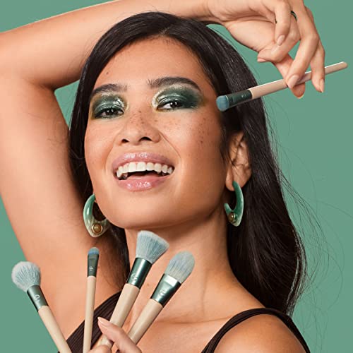 EcoTools Elements Super-Natural Face Makeup Brush Kit, For Foundation, Bronzer, Blush, and Eye Makeup, Works Best With Liquid, Cream, and Powder Products, Limited Edition, 5 Piece Set