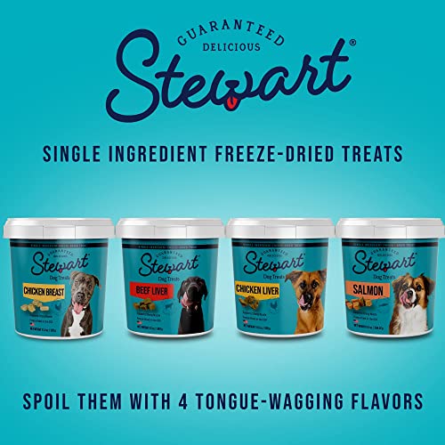 Stewart Freeze Dried Dog Treats, Beef Liver, Healthy, Natural, Single Ingredient, Grain Free Dog Treat, Liver Treats for Dogs, 4 Ounces, Resealable Tub