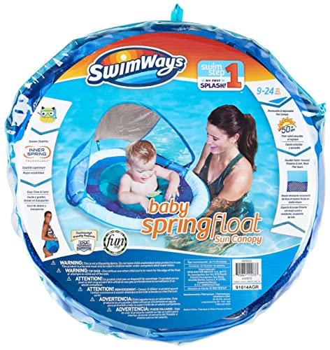 SwimWays Baby Spring Float Sun Canopy - Blue Sea Monster