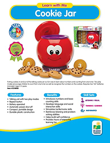 The Learning Journey Learn With Me - Count and Learn Cookie Jar - Counting and Numbers STEM Teaching Toddler Toys and Gifts for Boys and Girls Ages 2 Years and Up - Award Winning Preschool Learning Toys