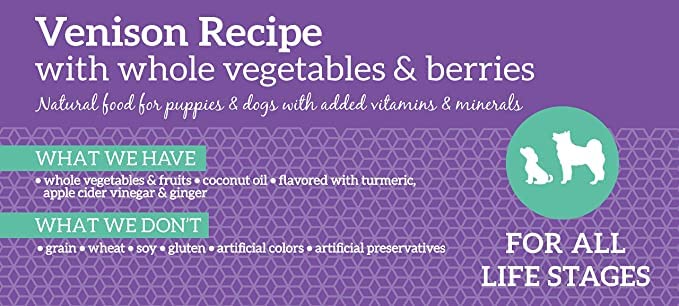 Health Extension Dry Dog Food, Natural Food with Added Vitamins and Minerals, Suitable for All Puppies, Include Venison Recipe with Whole Vegetable and Berries (4 Pound)