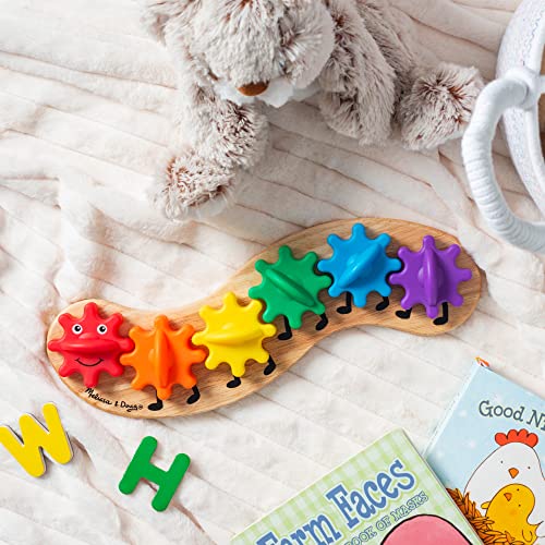 Melissa and Doug Rainbow Caterpillar Gear Toy With 6 Interchangeable Gears - For Toddlers And Babies