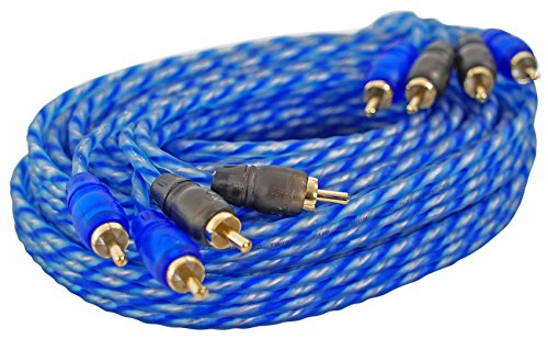 Rockville RTR174 17 Foot 4 Channel Twisted Pair RCA Cable Split Pin, 100% Copper