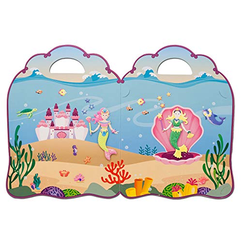 Melissa and Doug Puffy Sticker Activity Books Set: Princess, Mermaid, Fairy - 180+ Reusable Stickers - Reusable Dress Up Doll Stickers, Restickable Puffy Stickers For Kids Ages 4+