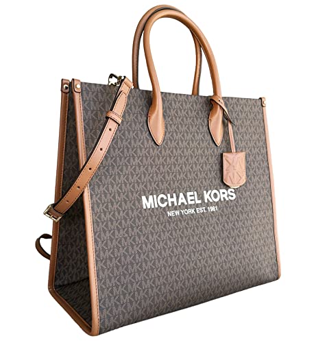 Michael Kors Mirella Large Signature MK Tote Bag (Brown MK)