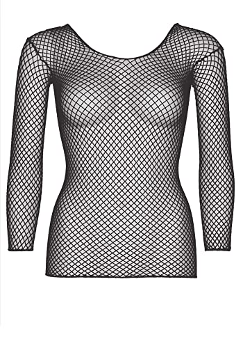 Leg Avenue womens Long Sleeved Industrial Fishnet Shirt blouses, Black, One Size US