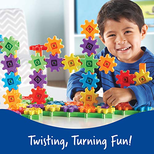 Learning Resources Gears! Gears! Gears! 100-Piece Deluxe Building Set, STEM Construction Toy Set, 100 Pieces, Ages 3+