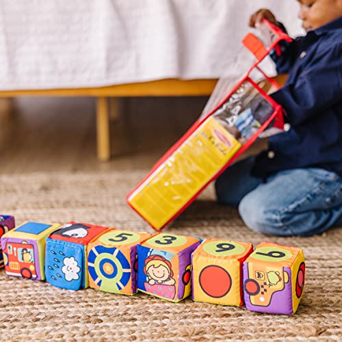 Melissa and Doug K's Kids Match and Build Soft Blocks Set For Toddlers, Building Blocks, Sensory Baby Stacking Toys