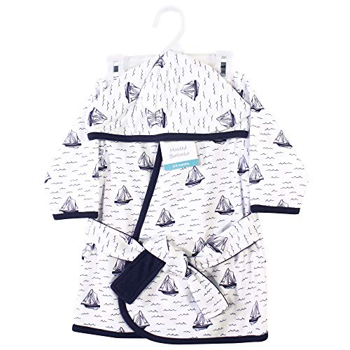 Hudson Baby Unisex Baby Cotton Rich Bathrobe, Sailboat, 0-9 Months