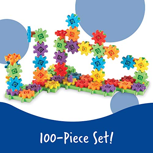 Learning Resources Gears! Gears! Gears! 100-Piece Deluxe Building Set, STEM Construction Toy Set, 100 Pieces, Ages 3+