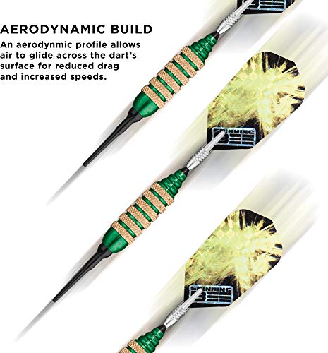 Viper Spinning Bee Soft Tip Darts with Casemaster Storage/Travel Case, Green, 16 Grams