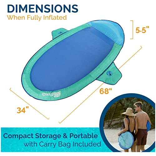 SwimWays Spring Float SunCatcher Pool Lounge Chair with Hyper-Flate Valve, Aqua