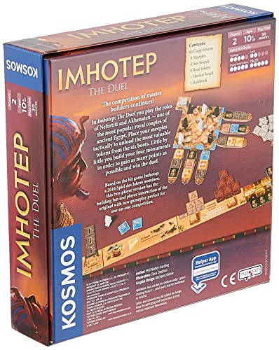 Imhotep: The Duel - A Kosmos Game from Thames and Kosmos | 2-Player Version of Spiel Des Jahres-Nominated Imhotep, Builder of Egypt Board Game
