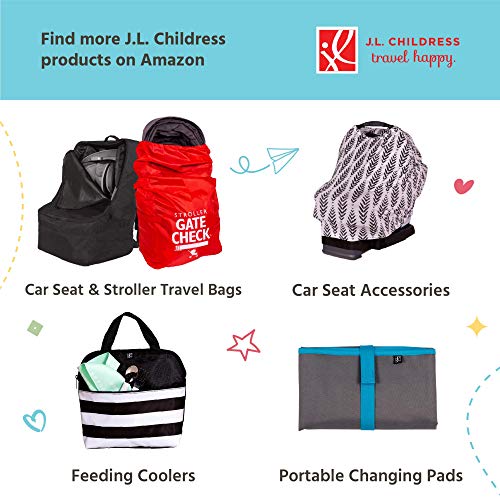 J.L. Childress Cargo 'N Drinks Parent Tray, Universal Stroller Organizer with Insulated Cup Holders, Folds into Stroller, Easy Velcro Attachment, Black