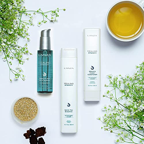 L'ANZA Healing Strength White Tea Shampoo, Strengthens, Protects and Restores Weak, Fragile, and Aged Hair, Rich with Keratin Protein, Healing Oils and Vitamin C (10.1 Fl Oz)