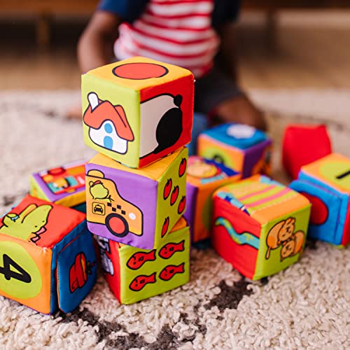Melissa and Doug K's Kids Match and Build Soft Blocks Set For Toddlers, Building Blocks, Sensory Baby Stacking Toys