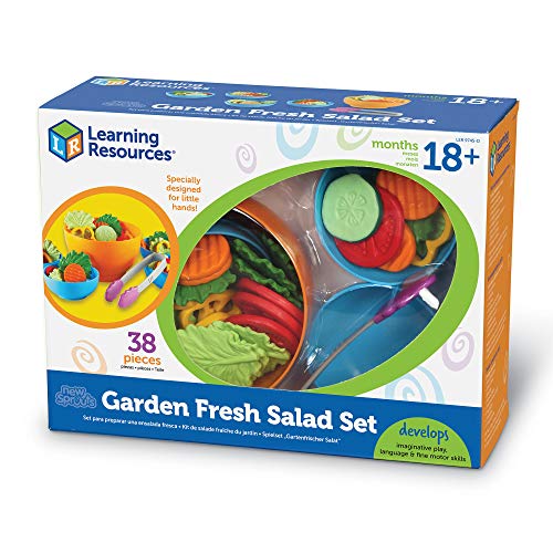 Learning Resources New Sprouts Garden Fresh Salad Set - 38 Pieces, Ages 18+ Months Pretend Play Food, Play Food for Toddlers, Toddler Kitchen Play Toys