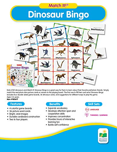 The Learning Journey: Match It! Bingo - Dinosaurs - Sight Word Bingo - Award Winning Toys