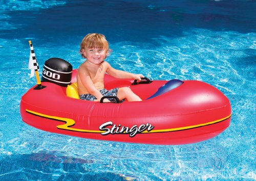 Swimline Speedboat Inflatable Kids Float, Red, 45'/25'/10'