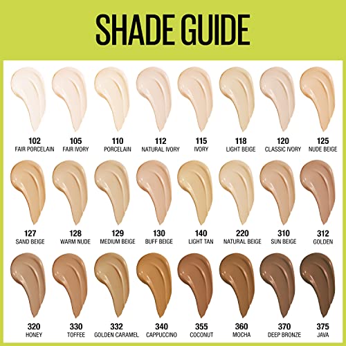 Maybelline Super Stay Full Coverage Liquid Foundation Active Wear Makeup, Up to 30Hr Wear, Transfer, Sweat and Water Resistant, Matte Finish, Sand Beige, 1 Count