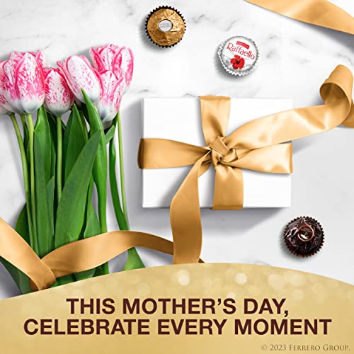 Ferrero Collection Premium Gourmet Assorted Hazelnut Milk Chocolate, Dark Chocolate And Coconut, Mother's Day Gift, 9.1 oz, 24 Count