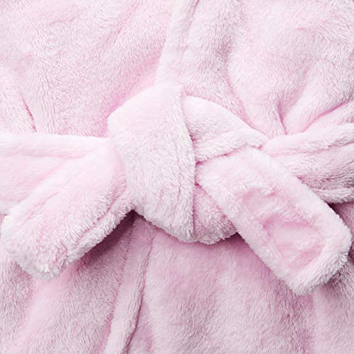 Hudson Baby Unisex Baby Plush Animal Face Bathrobe, Pink Unicorn, 0-9 Months