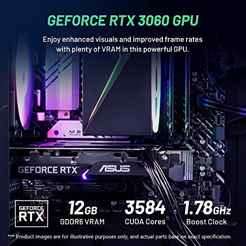 Skytech Blaze 3.0 Gaming PC Desktop – Intel Core i5 12400F 2.5 GHz, NVIDIA RTX 3060, 500GB NVME SSD, 16GB DDR4 RAM 3200, 600W Gold PSU, 11AC Wi-Fi, Windows 11 Home 64-bit