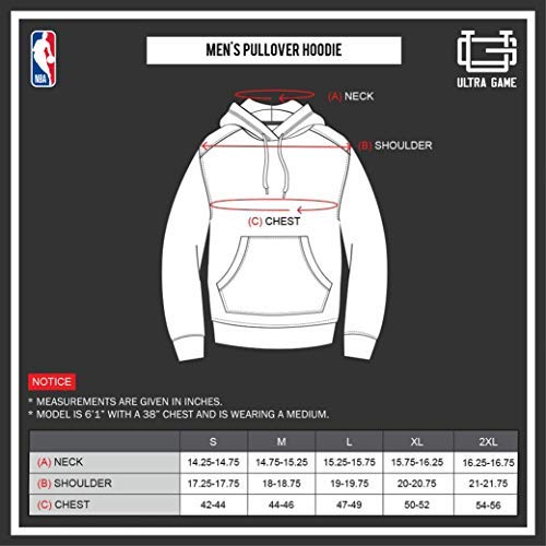 Ultra Game NBA Men's Soft Fleece Hoodie Sweatshirt, X-Large