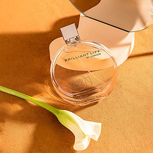 Lonkoom Brilliant Life - Fragrance for Women - Floral and Fruity Scent - Perfume Notes of Chinese Olive, Snow Pear, Lily, Freesia, and Vetiver - Long Wearing Aromatic Projection - 3.4 oz EDP Spray