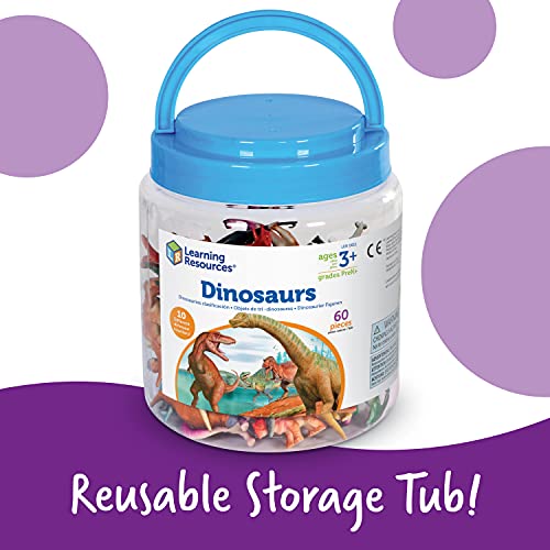 Learning Resources Dinosaur Counters - 60 Pieces, ages 3+ Dinosaur Toys, Dinosaurs for Toddlers, Dinosaurs Action Figure Toys, Kids' Play Dinosaur and Prehistoric Creature Figures