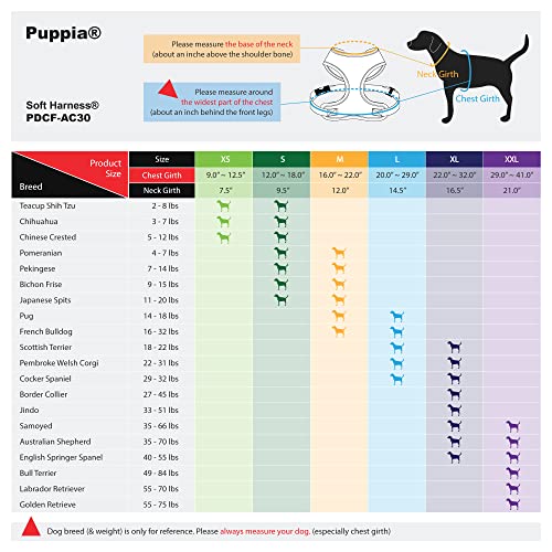 Puppia Soft Dog Harness No Choke Over-The-Head Triple Layered Breathable Mesh Adjustable Chest Belt and Quick-Release Buckle, Yellow, Medium