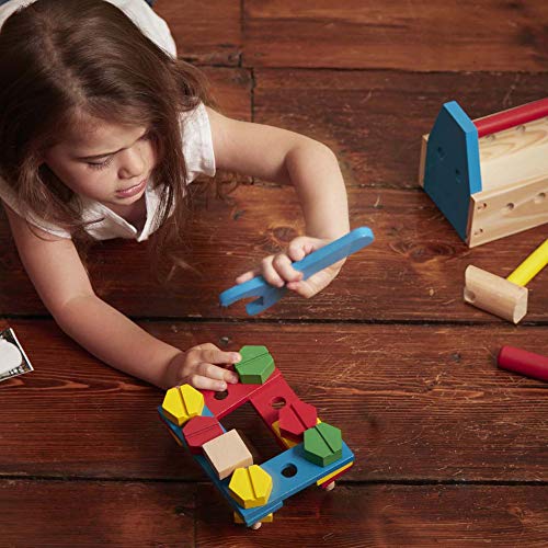 Melissa and Doug Take-Along Tool Kit Wooden Construction Toy (24 pcs)