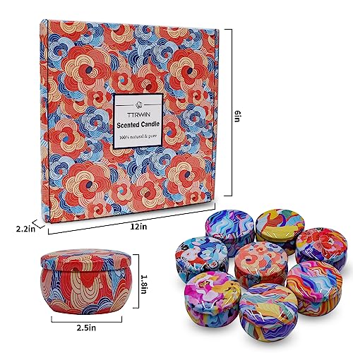 TTRWIN 9 Pack Scented Candles Gift Set, Natural Soy Wax Candles, Relaxing Candles for Women, Home Scented, Aromatherapy and Stress Relief, Gift for Christmas, Birthday, Valentine, Mother's Day