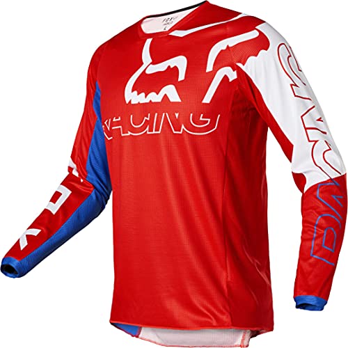 Fox Racing Men's 180 SKEW Motocross Jersey, White/RED/Blue, XX-Large
