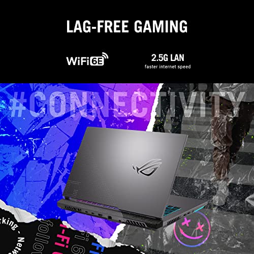ASUS ROG Strix G15 (2022) Gaming Laptop, 15.6' 300Hz IPS FHD Display, NVIDIA GeForce RTX 3050, AMD Ryzen 7 6800H, 16GB DDR5, 1TB SSD, RGB Keyboard, Windows 11 Home, G513RC-IS74,Gray