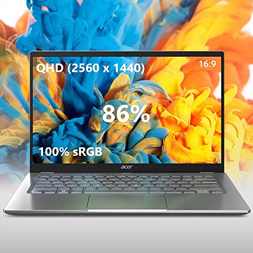 Acer Swift 3 Intel Evo Thin and Light Laptop | 14' QHD 100% sRGB | Intel Core i7-1260P | Intel Iris Xe Graphics | 16GB LPDDR4X | 512GB SSD | Killer Wi-Fi 6E AX1675 | Windows 11 Home | SF314-512-78JG