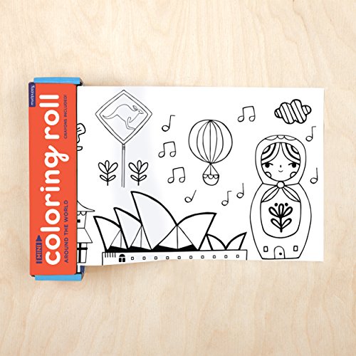 Mudpuppy Around The World Mini Coloring Roll