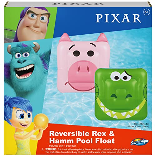 SwimWays Disney Pixar 40 IN Oversized Inflatable Pool Float, Toy Story Rex and Hamm