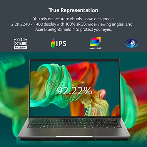 Acer Swift X SFX14-51G-71Y1 Creator Laptop | 14' 2240 x 1400 100% sRGB | 12th Gen Intel i7-1260P | NVIDIA RTX 3050 Laptop GPU | 16GB LPDDR5 | 512GB NVMe SSD | Wi-Fi 6E | Backlit Keyboard | Windows 11