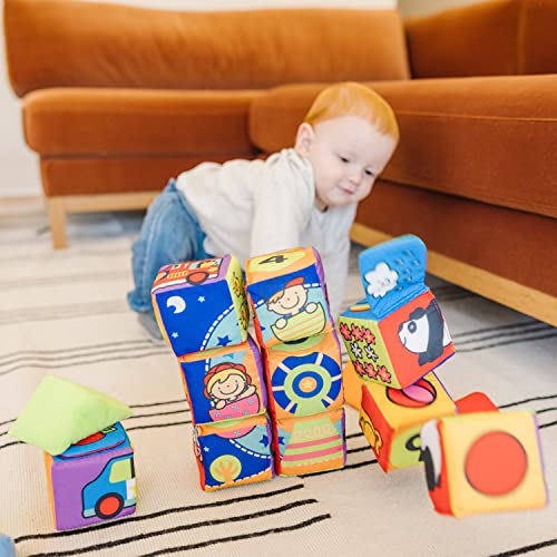 Melissa and Doug K's Kids Match and Build Soft Blocks Set For Toddlers, Building Blocks, Sensory Baby Stacking Toys