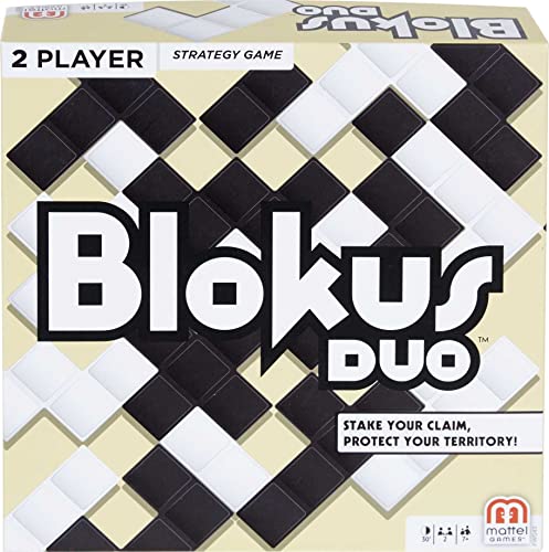 Mattel Games Blokus Duo 2-Player Strategy Board Game, Family Game for Kids and Adults with Black and White Pieces